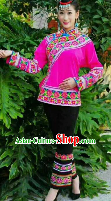 Traditional Chinese Miao Nationality Dance Costume Chinese Hmong Minority Embroidered Costume for Women