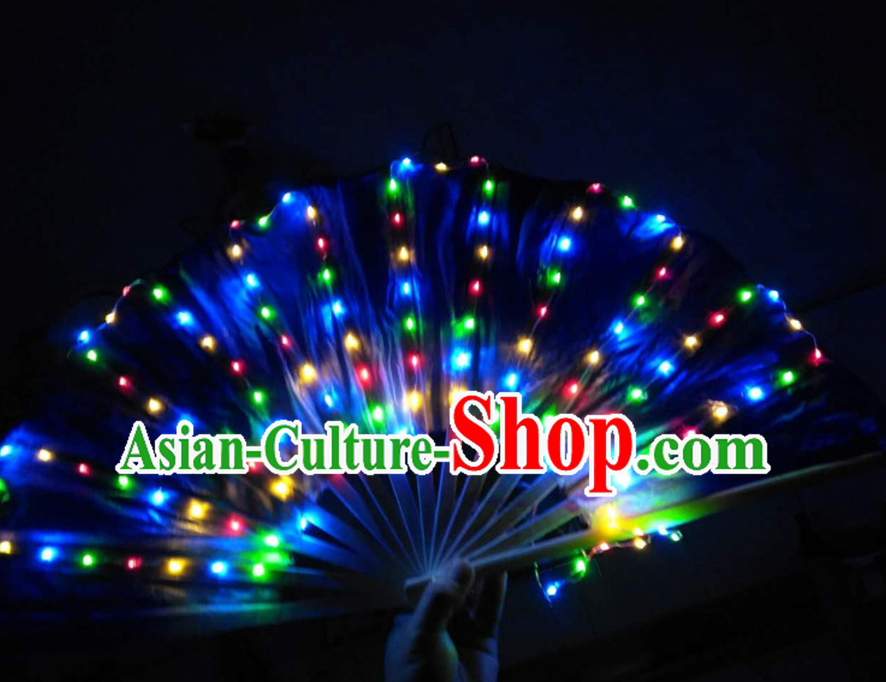Professional Stage Performance LED Fans Pure Silk Hands Props