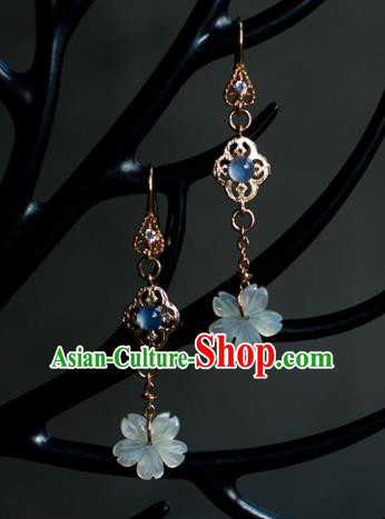 Traditional Chinese Ancient Handmade Earrings Accessories Hanfu Flowers Eardrop for Women