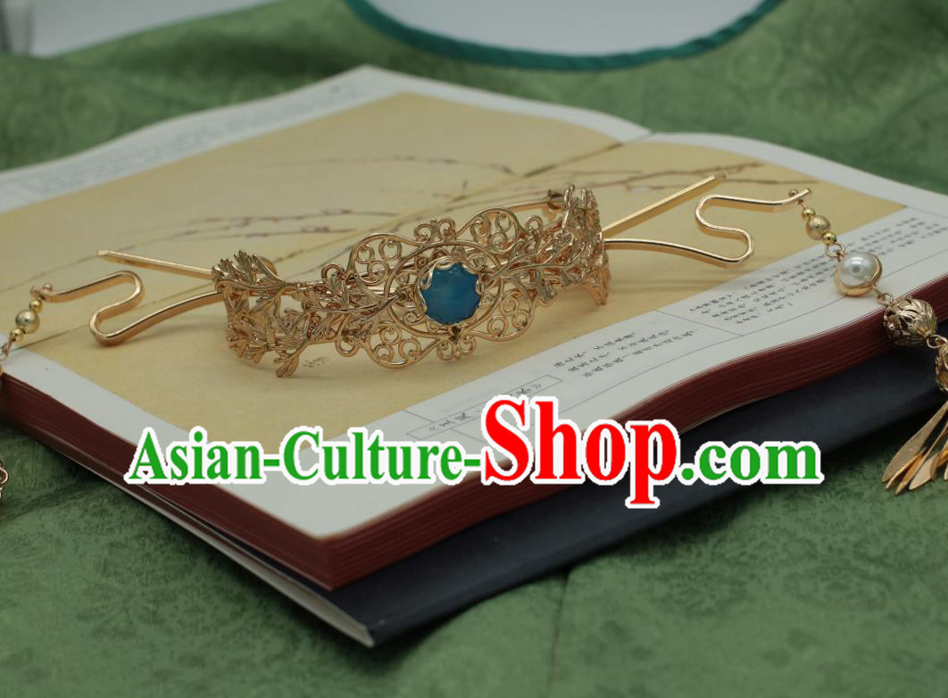 Traditional Chinese Ancient Hairdo Crown Classical Hair Accessories Handmade Tassel Hairpins for Women