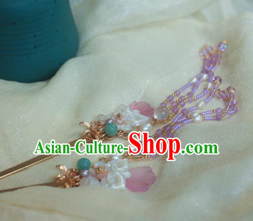 Traditional Chinese Ancient Tassel Step Shake Hair Accessories Handmade Hanfu Hairpins for Women