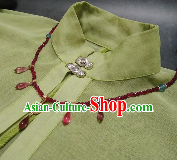 Traditional Chinese Ancient Handmade Necklace Hanfu Red Beads Necklets for Women