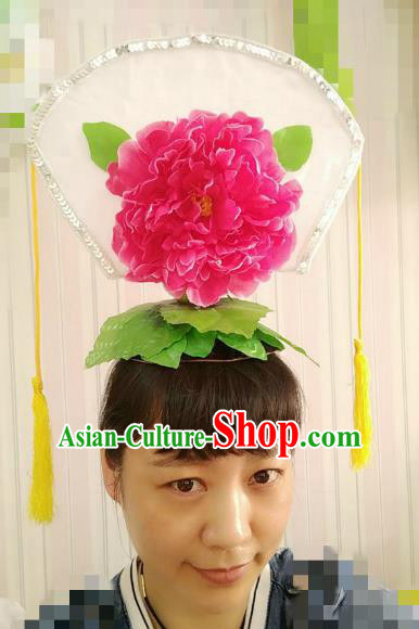 Chinese Ancient Palace Lady Hair Accessories Traditional Folk Dance Yanko Dance Hats Headwear for Women