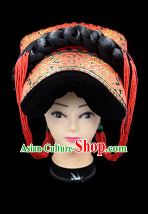 Chinese Traditional Yi Nationality Hair Accessories Yi Ethnic Minority Hats Headwear for Women