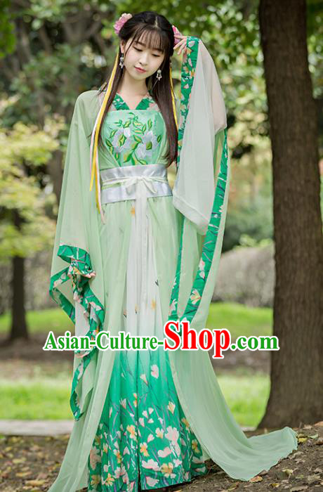Chinese Ancient Princess Hanfu Dress Tang Dynasty Palace Princess Embroidered Replica Costume for Women