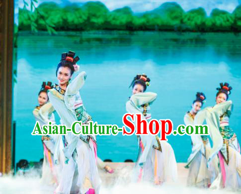 Traditional Chinese Folk Dance Embroidered Costume, China Classical Dance Fairy Clothing for Women
