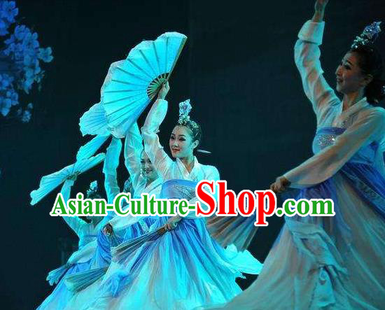 Traditional Chinese Korean Nationality Folk Dance Embroidered Costume, China Ethnic Minority Dance Clothing for Women