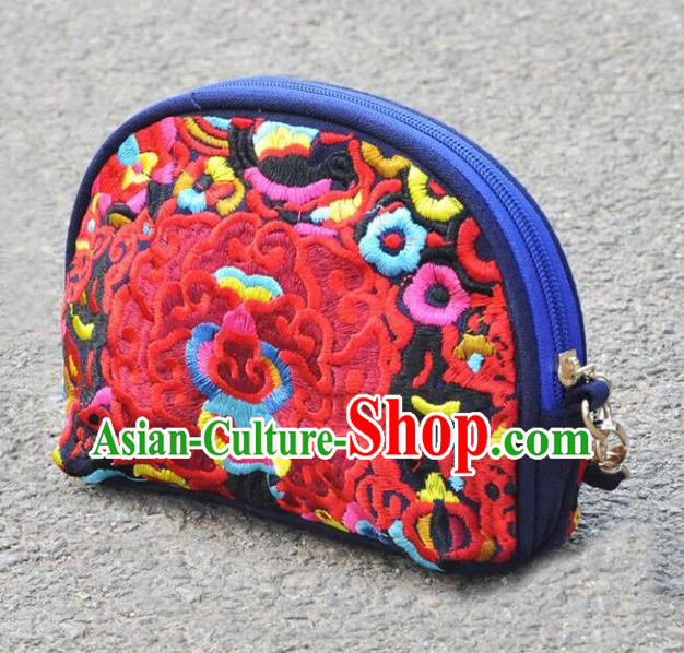 Chinese Traditional Embroidery Craft Embroidered Coin Purse Handmade Handbag for Women