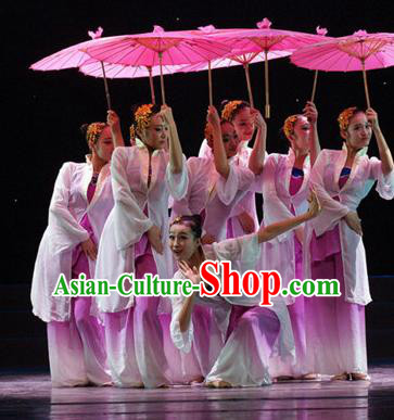 Traditional Chinese Fan Dance Costume, China Folk Dance Classical Dance Dress for Women