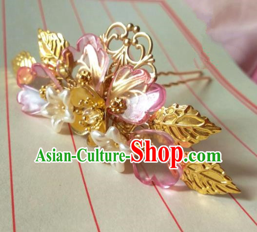 Chinese Traditional Ancient Hair Accessories Classical Hairpins Hanfu Brass Hair Stick Headwear for Women