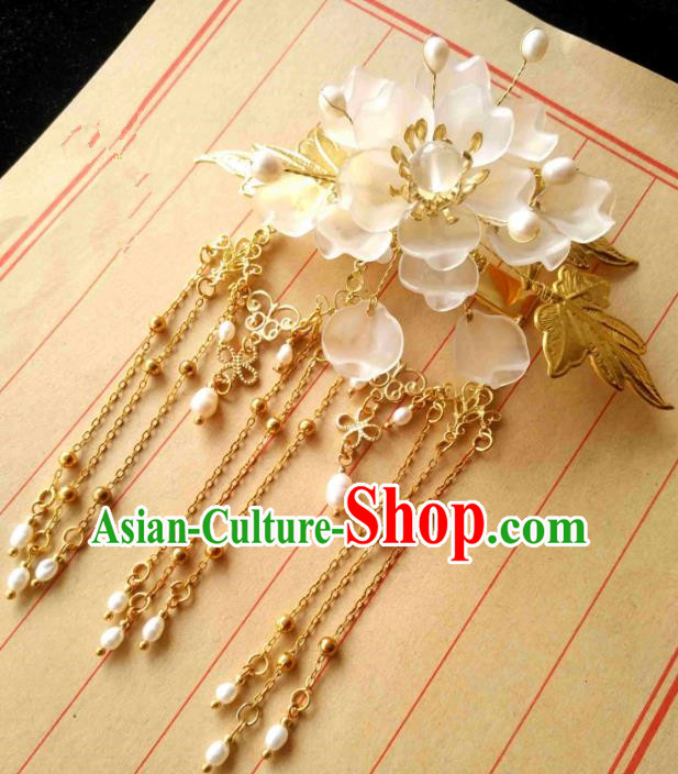 Chinese Traditional Ancient Hair Accessories Classical Tassel Hair Crown Hanfu Hairpins for Women