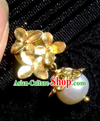 Chinese Traditional Ancient Accessories Brass Earrings Classical Hanfu Eardrop for Women