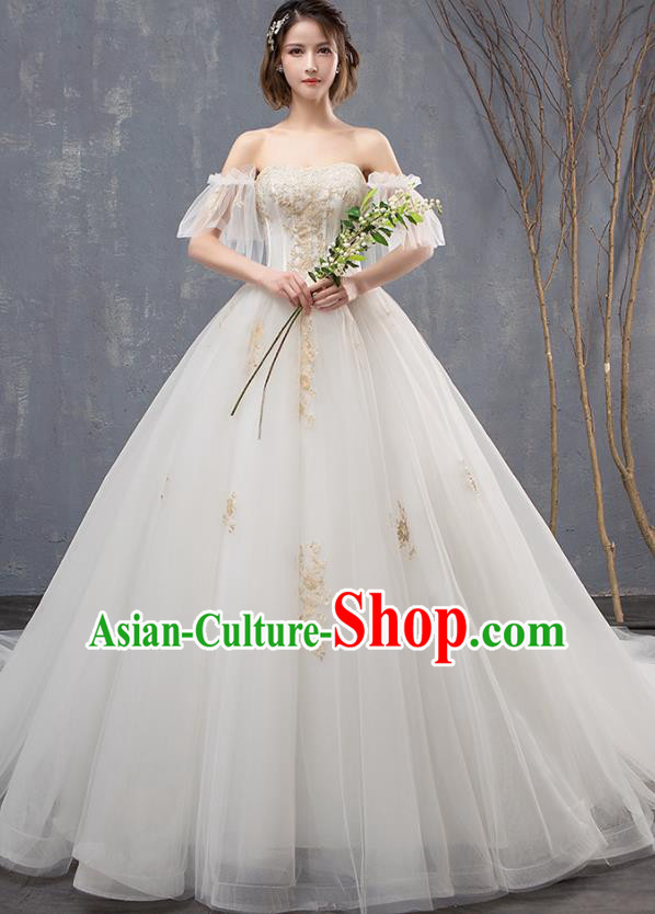 Top Grade Advanced Customization Mullet Dress Wedding Dress Compere Bridal Full Dress for Women