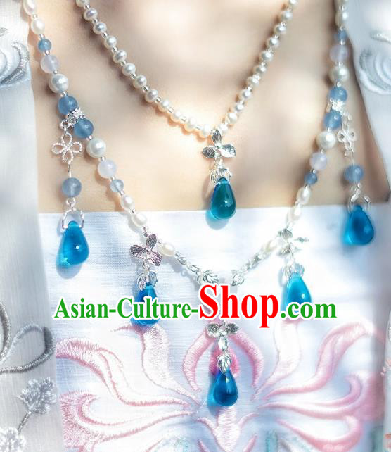 China Ancient Palace Accessories Pearls Necklace Chinese Traditional Jewelry Hanfu Necklet for Women