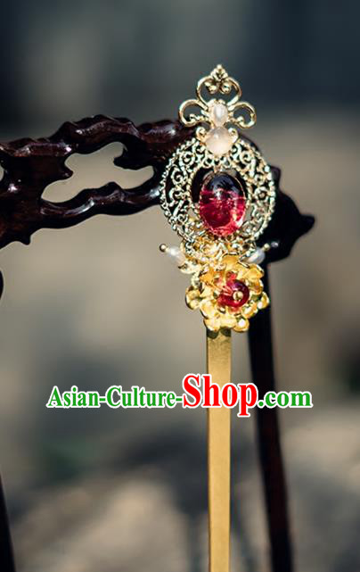 China Ancient Hair Accessories Hanfu Golden Hair Clip Chinese Classical Hairpins for Women