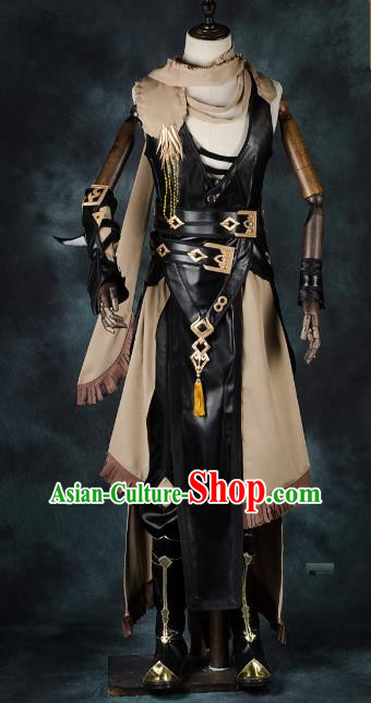 China Ancient Cosplay Female Swordsman Leather Costumes Chinese Traditional Warriors Knight-errant Clothing for Women