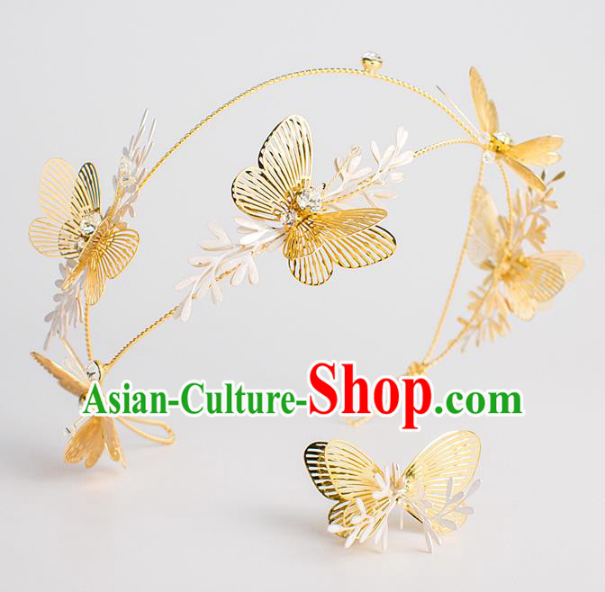 Bride Hair Accessories Wedding Butterfly Hair Clasp Headwear for Women