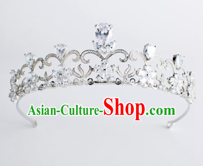 Baroque Bride Hair Accessories Classical Wedding Hair Clasp Zircon Imperial Crown Headwear for Women