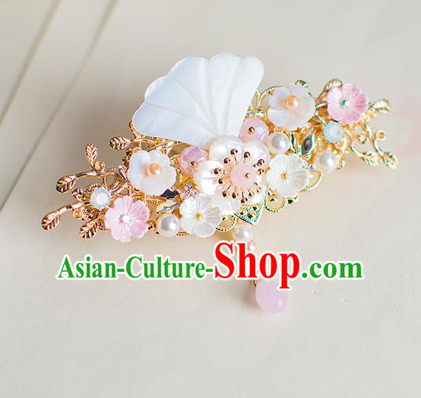 Chinese Traditional Palace Hair Accessories Shell Hair Claw Ancient Xiuhe Suit Hairpins for Women