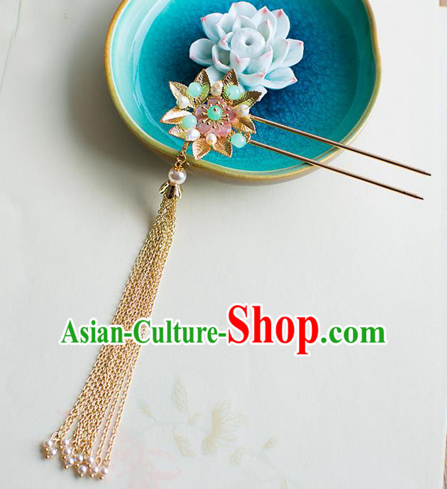 Chinese Traditional Palace Hair Accessories Xiuhe Suit Hair Clip Step Shake Ancient Tassel Hairpins for Women