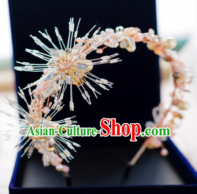 Top Classical Bride Hair Accessories Wedding Pearls Hair Clasp Royal Crown Headwear for Women