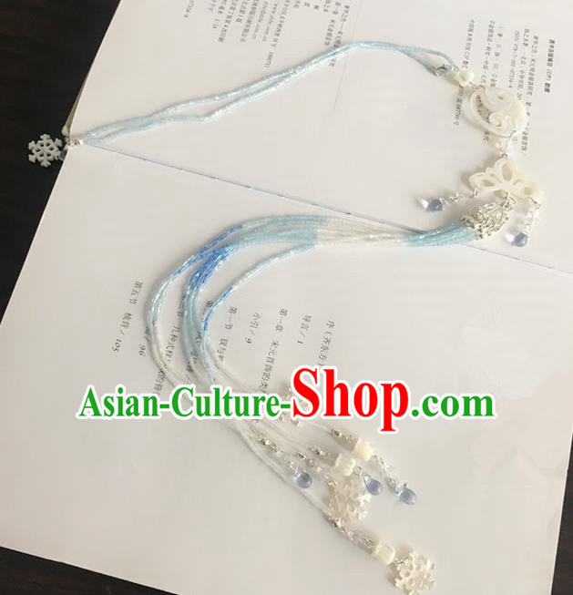 Traditional Handmade Chinese Ancient Classical Accessories Tassel Jade Pendant for Women