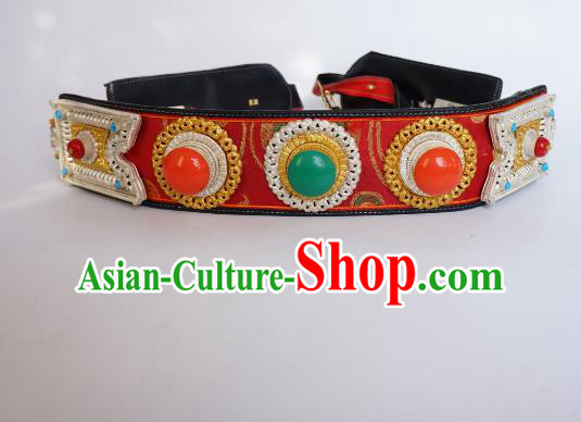 Chinese Traditional Zang Nationality Belts Waist Accessories, China Tibetan Ethnic Waistband for Men