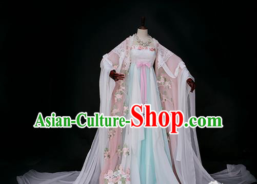 Chinese Traditional Palace Princess Costume Ancient Imperial Concubine Embroidered Hanfu Dress for Women