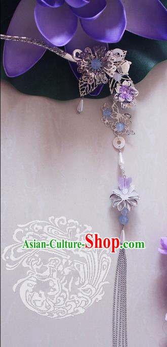 Chinese Traditional Handmade Hair Accessories Ancient Hairpins Tassel Step Shake for Women