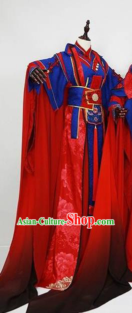 Chinese Ancient Emperor Wedding Costume Cosplay Prince Swordsman Embroidered Clothing for Men
