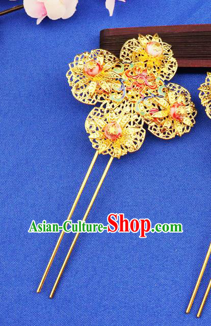 Chinese Traditional Xiuhe Suit Hair Accessories Ancient Bride Hairpins for Women