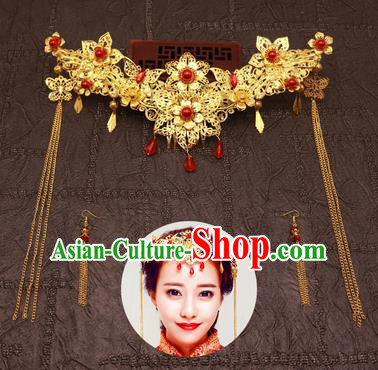 Chinese Traditional Hair Accessories Ancient Xiuhe Suit Hairpins Phoenix Coronet for Women