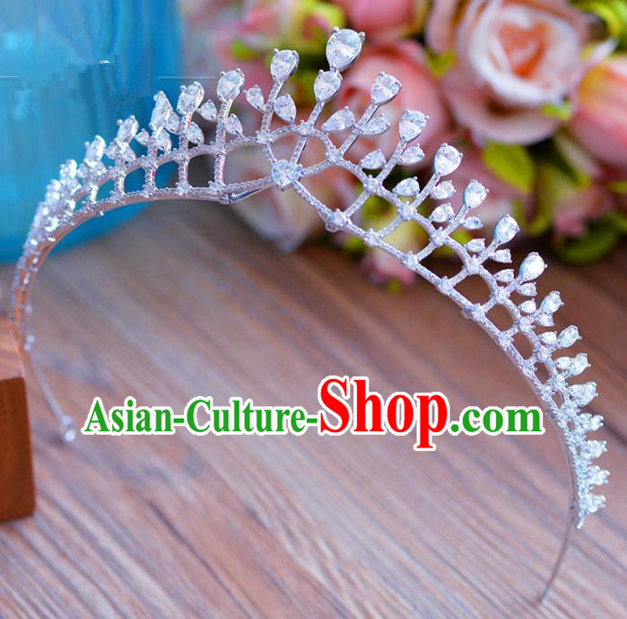 Top Grade Handmade Baroque Princess Zircon Royal Crown Crystal Hair Imperial Crown for Women