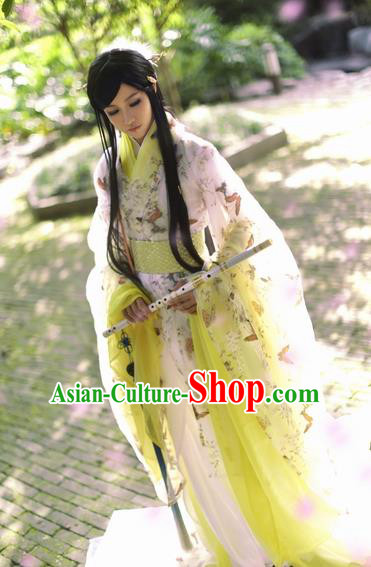 Chinese Ancient Cosplay Knight-errant Nobility Childe Costumes Jin Dynasty Swordsman Clothing for Men
