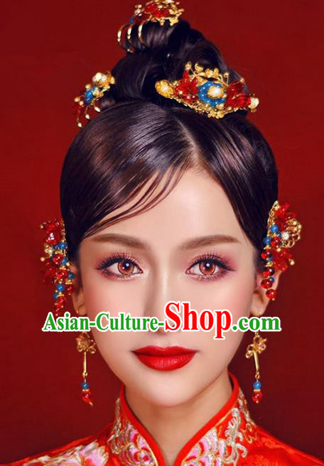Ancient Chinese Handmade Traditional Hair Accessories Hair Stick Hairpins Complete Set for Women