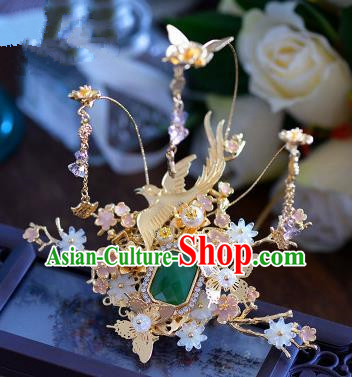 Ancient Chinese Handmade Hair Accessories Xiuhe Suit Hairpins Butterfly Hair Stick for Women