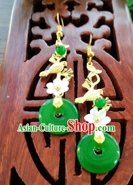 Top Grade Chinese Handmade Wedding Accessories Hanfu Peace Buckle Earrings for Women