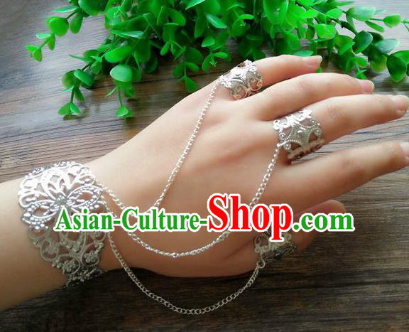 Chinese Ancient Handmade Wedding Jewelry Accessories Bracelet with Rings for Women