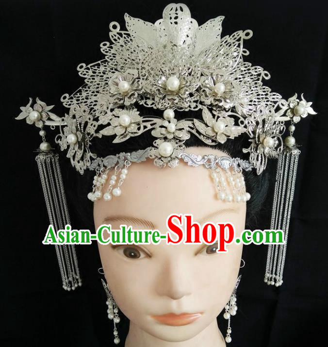 Chinese Ancient Hair Accessories Hanfu Hairpins Handmade Phoenix Coronet Hair Clip for Women