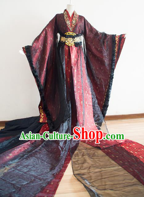 Chinese Ancient Cosplay Prince Embroidered Costume Qin Dynasty Swordsman Clothing for Men