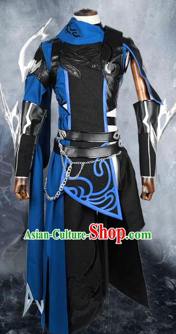 Chinese Ancient Warrior Costume Body Armor Cosplay Swordsman Clothing for Men