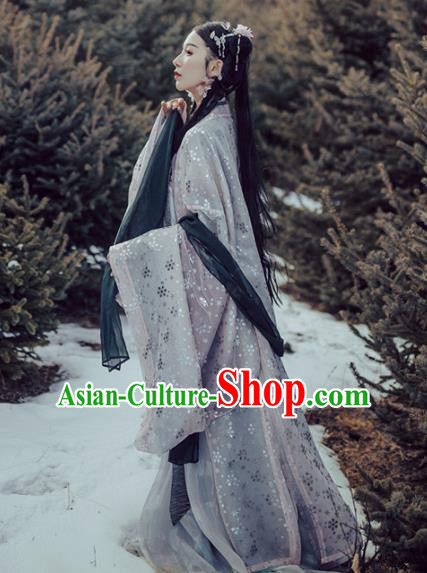 Chinese Traditional Ancient Costume Jin Dynasty Princess Embroidered Wide Sleeve Cardigan for Women