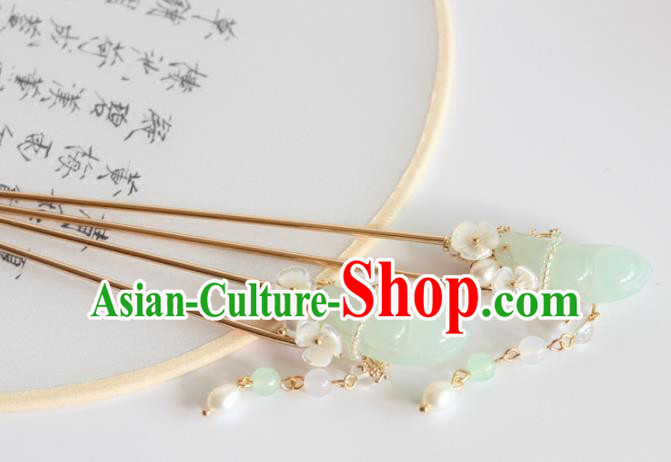 Chinese Ancient Handmade Pearls Tassel Hair Clip Hair Accessories Hanfu Hairpins for Women