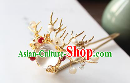 Chinese Ancient Handmade Dragon Horn Hair Clip Hair Accessories Hanfu Hairpins for Women