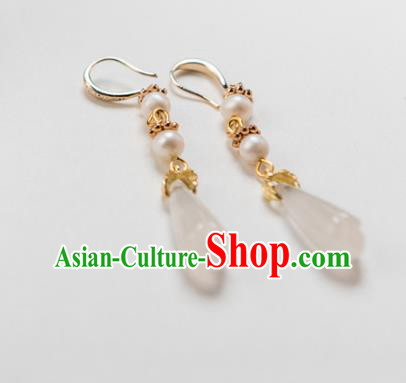 Chinese Ancient Handmade Jewelry Accessories Hanfu Magnolia Earrings for Women