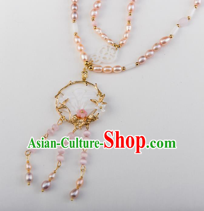 Chinese Ancient Handmade Necklace Jewelry Accessories Hanfu Pearls Necklet for Women