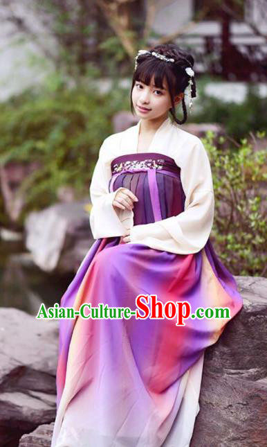 Chinese Traditional Tang Dynasty Young Lady Dress Ancient Court Maid Clothing for Women