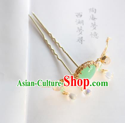 Chinese Ancient Handmade Palace Jade Hair Clip Hair Accessories Hanfu Hairpins for Women