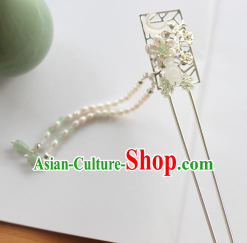 Chinese Ancient Handmade Plum Blossom Moon Hair Clip Hair Accessories Hanfu Hairpins for Women