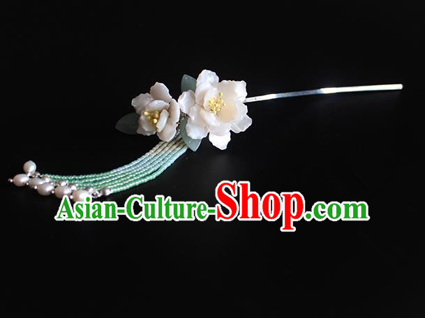 Chinese Ancient Handmade Classical Camellia Hair Clip Hair Accessories Hanfu Hairpins for Women